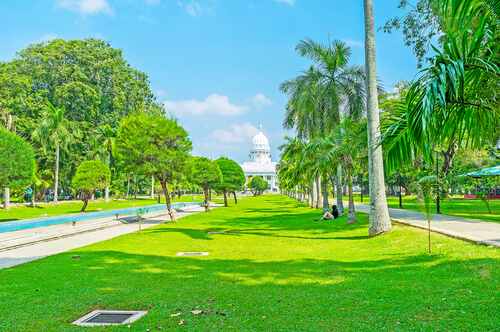 A view of the Viharamahadevi Park in Sri Lanka with the Colombo Municipal Council